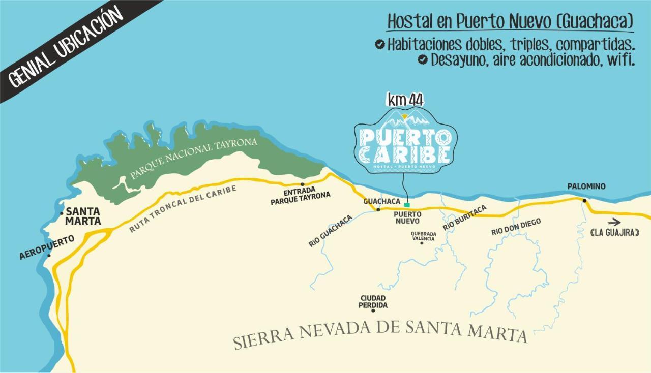 Puerto Caribe Hostal Guachaca Eksteriør billede